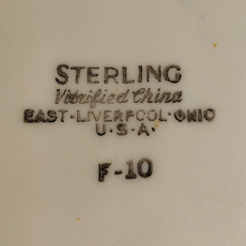 2 Vintage "Sterling" Irish Coffee Pedestal Mugs made in the USA, navy and white - Picture 4 of 4